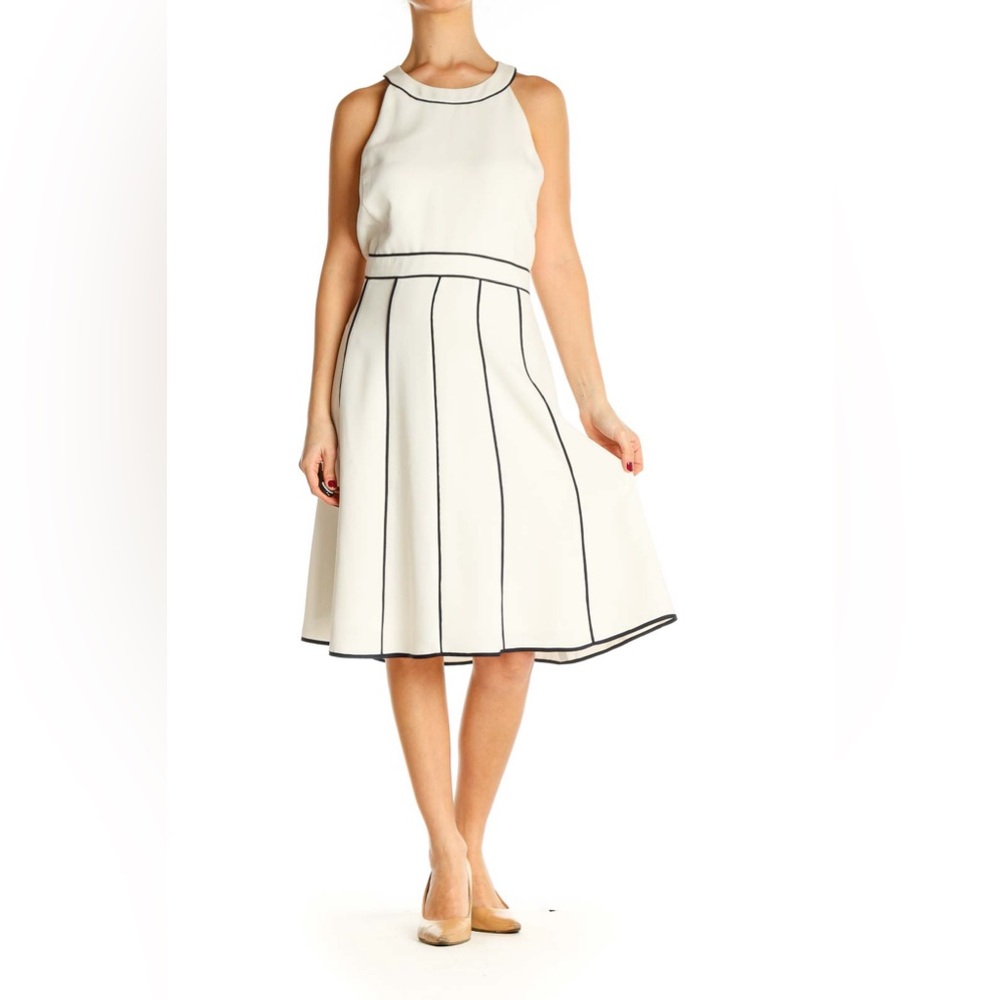 ANN TAYLOR piped halter A line dress in size 10